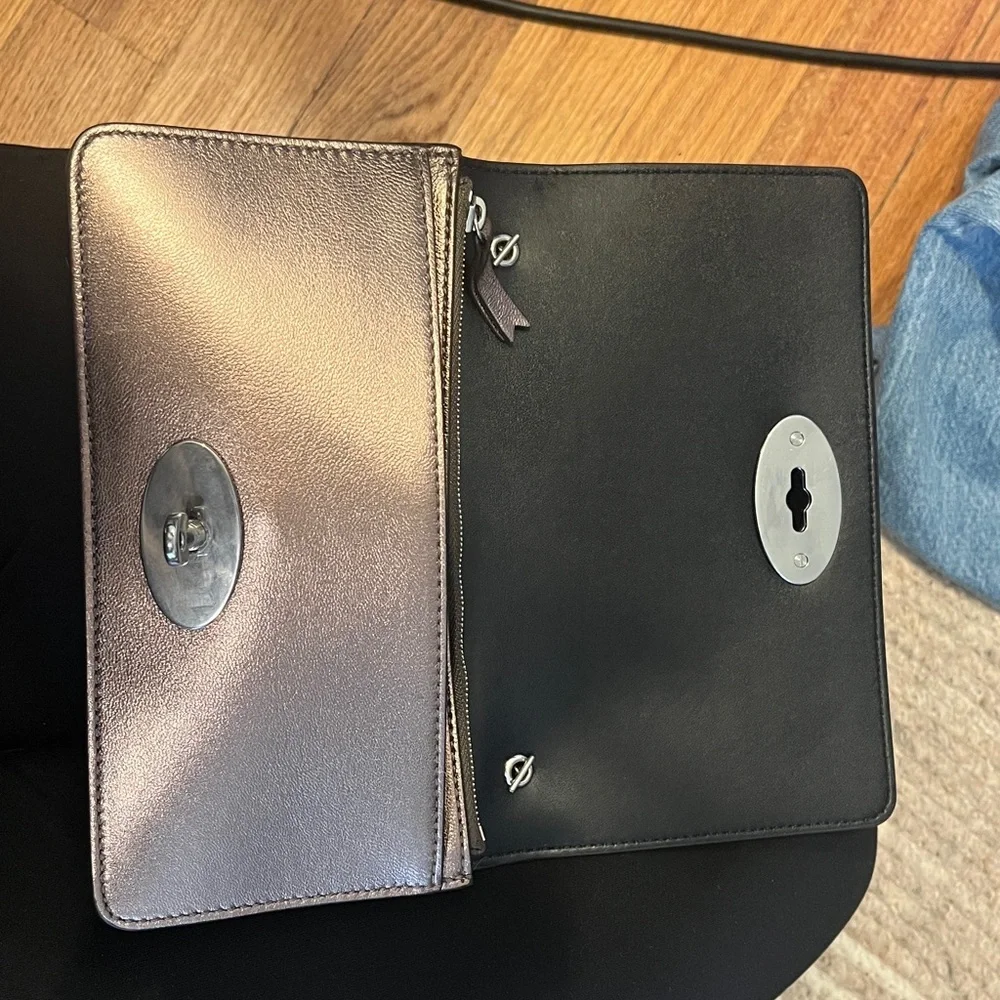 Metallic Silver / Bronze Bayswater Clutch Wallet on Chain - Picture 9 of 12